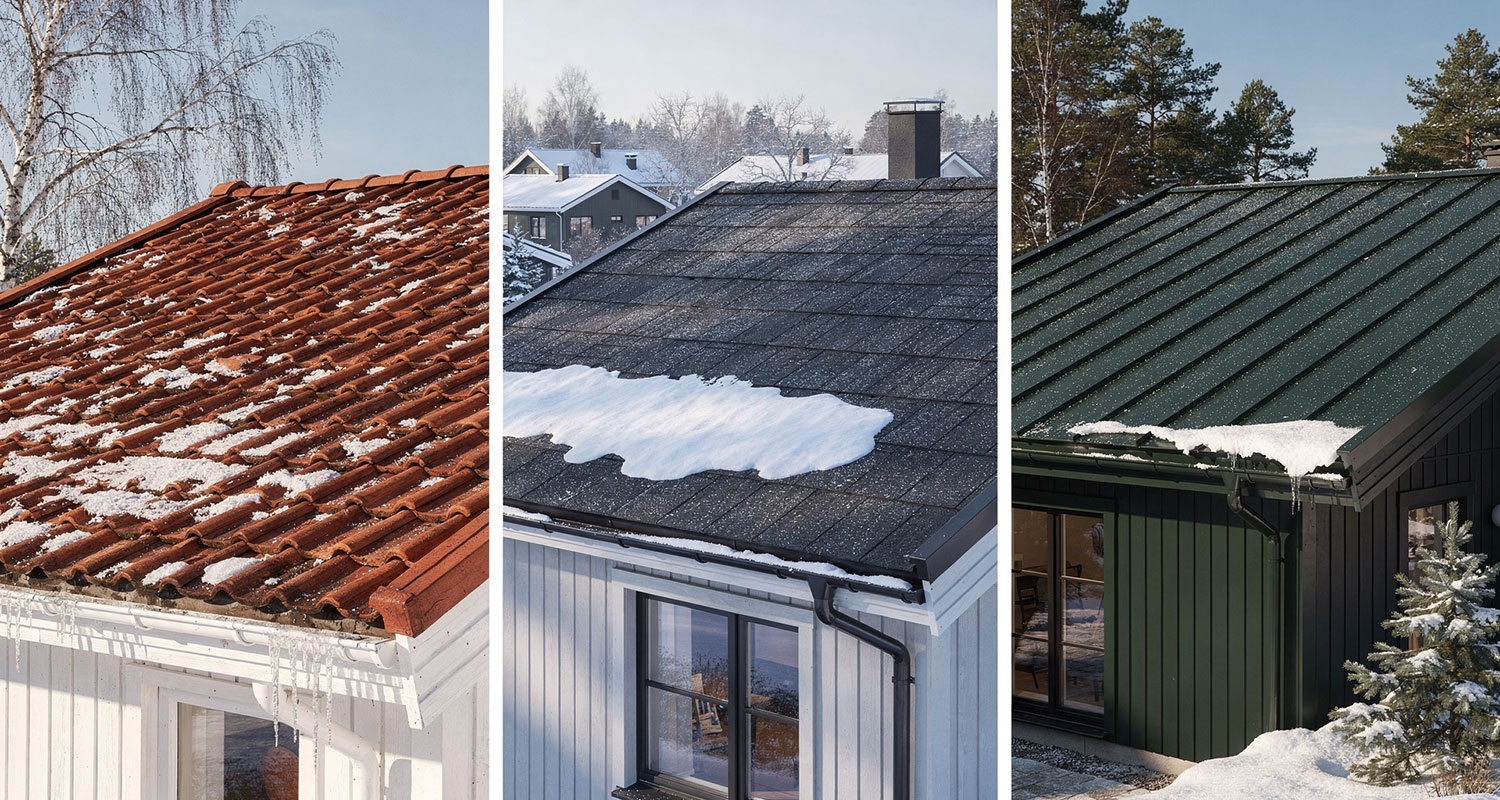 Peltikaton, tiilikaton, huopakaton vuoto talvella