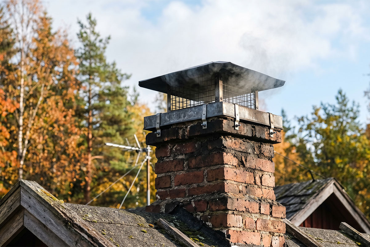 Mökin savupiipun korjaus
