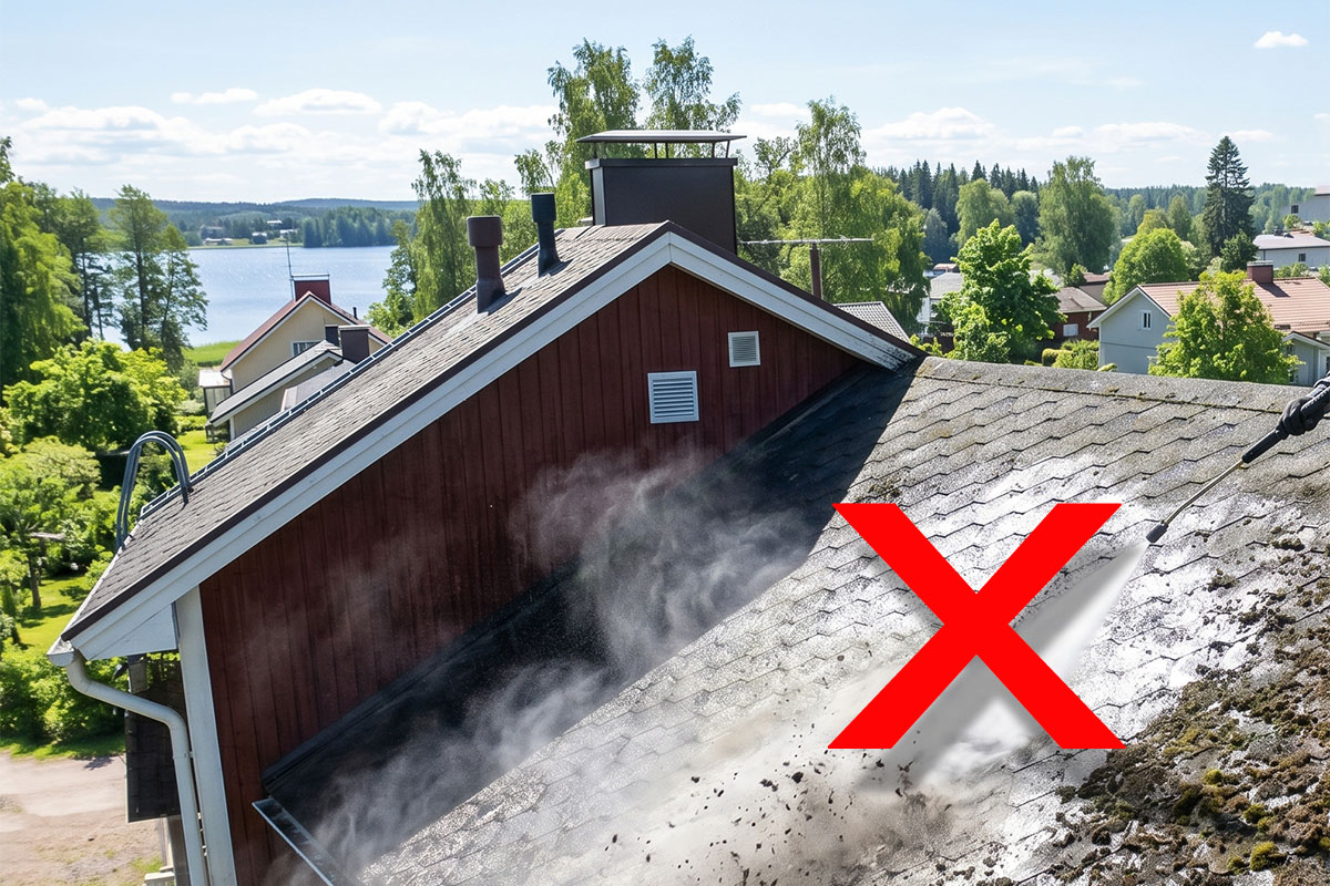 Palahuopakaton pesu painepesurilla